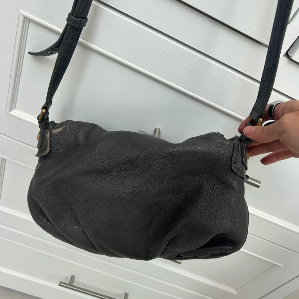 Marc Jacobs Leather Hobo with Gold Plaque - perfect companion for nights out!